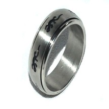 316L Stainless Steel 8mm Spinner Ring with Gecko - $24.87