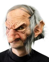 Gobblin Gnome Mask Soft White Hair Old Man Wrinkles Halloween Costume ME1005 - £47.17 GBP