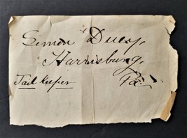 1800s Antique Autograph Penmanship Simon Duey Harrisburg Pa Jail Keeper - £37.95 GBP