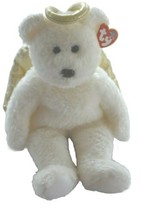 TY Beanie Babies Buddy Halo II White Angel Teddy Bear Wings Plush Stuffed Animal - $17.42