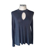 American Eagle Soft &amp; Sexy Grey Long Sleeve Keyhole Mock Neck Top Size S... - £15.21 GBP
