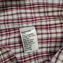 Saddlebred Button-Down Collar Men's Red & White Plaid Shirt Size Medium image 5