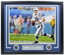 Peyton Manning Indianapolis Colts Signé Encadré 16x20 Photo Hof 21 Fanat... - £541.99 GBP