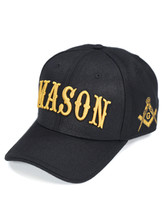 MASON CAP Freemason Fraternity Baseball HAT BLACK - $429.08 MXN