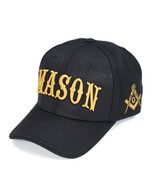 MASON CAP Freemason Fraternity Baseball HAT BLACK - €19,15 EUR