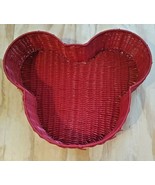 Mickey Mouse Red Plastic Wicker Tray Basket Decor Walt Disney World Florist - £11.29 GBP