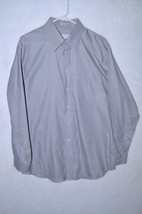 Joseph &amp; Feiss 16&quot; 34/35 Non Iron Fitted Long Sleeve Men&#39;s Gray Shirt - £12.71 GBP