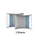 Eden &amp; Oak Cleo 2 Pillow Shams Pillow Case Gray Polyester 26&quot;x20&quot; - $14.95