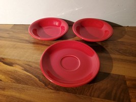 Red Fiestaware Lot Of 3 - 5 7/8 Saucer 5 1/4 Fruit Bowl X2 Homer Laughli... - £23.35 GBP