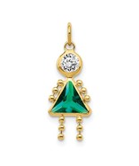 14K Yellow Gold May Girl or Boy Birthstone Charm - €137,28 EUR