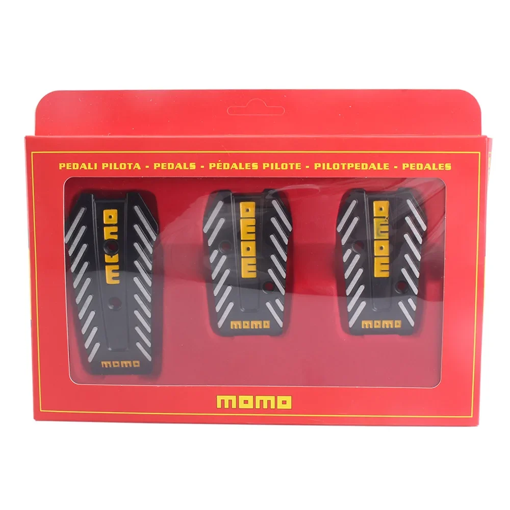 3 PCS 1 Set MOMO Style nero Car Racing Pedals Universal Manual Brake Ped... - $7.93