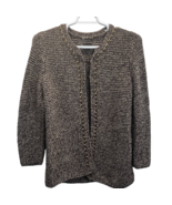 Dana Buchman Cardigan Sweater Brown Size L Long Sleeve Chain Link Knit O... - £27.20 GBP