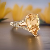 Natural Citrine Diamond Ring 6.5 14k Y Gold 4.79 TCW Certified $3,950 310632 - £1,341.74 GBP