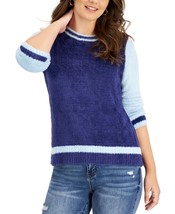 MSRP $38 Style &amp; Co Petite Colorblocked Sweater Navy Size - $10.19