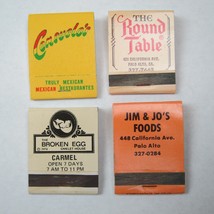 4 Matchbook Covers Consuelo&#39;s The Round Table The Broken Egg Jim &amp; Jo&#39;s Foods CA - £15.68 GBP