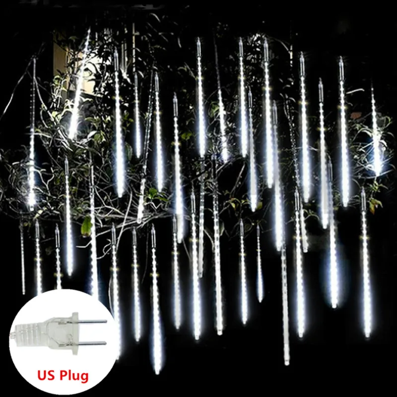 Solar Meteor Shower String Lights Street Gars Christmas Tree Decorations Fairy G - £66.87 GBP
