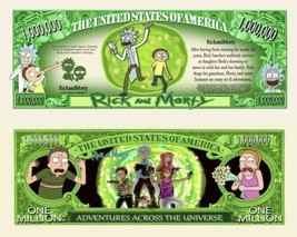 ✅ Pack of 100 Rick And Morty 1 Million Dollar Bills Collectible Novelty Money ✅ - £18.54 GBP