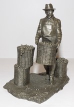 Wonderful 1978 Franklin Mint Pewter The Vineyard Keeper Ron Hinote Sculpture - $29.69