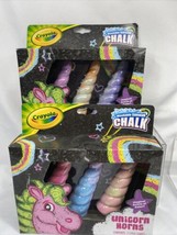 (2) Crayola Washable Sidewalk Chalk Unicorn Horns 3 Chalk Pieces Collect 1 - £8.05 GBP