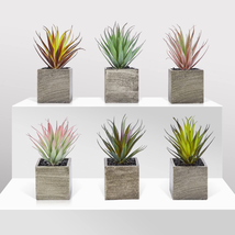 Realistic Artificial Succulent Plants  7” Tall Set of 6 - Multi-Colored Faux Suc - £38.30 GBP