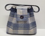 Earth Squared - Ava Shoulder Bag Tweed Wool Blue Gray Flap Purse Double ... - $49.40