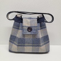 Earth Squared - Ava Shoulder Bag Tweed Wool Blue Gray Flap Purse Double ... - £38.68 GBP
