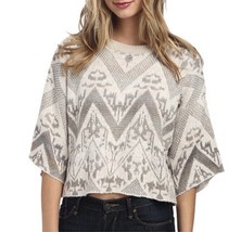 Free People Superstar Pullover Sweater Size M Ivory Combo Southwestern B... - $15.00