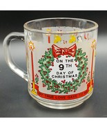 Vtg Twelve Days of Christmas Glass Mug Nine Ladies Dancing 9th Day of Ch... - $20.18