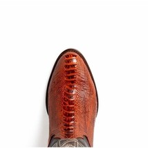 DENVER Genuine Ostrich Leg Skin Cowboy Boot from the Western Collection Cognac image 9