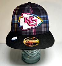 New Era Kansas City Chief Black  NFL Crucial Catch Plaid 59FIFTY Snapbac... - $44.99