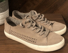TOMS Lenox Sneaker Size 9.5 Women brown Suede woven Braided Low Top lace up - $24.65