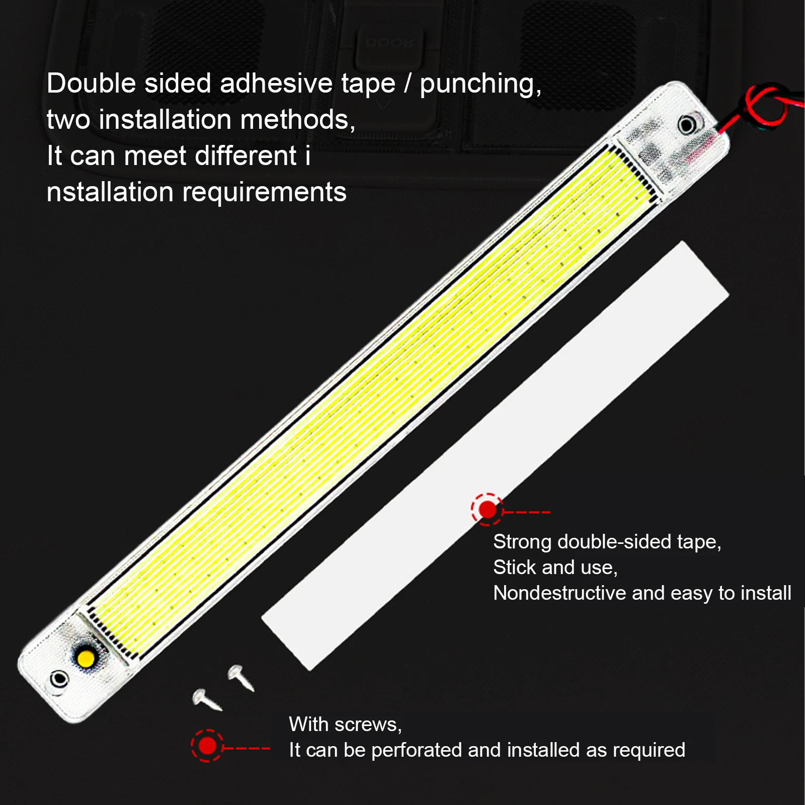 2 Pcs 84 LED 10W Car Interior LED Light Bar - White Light Tube with Switch for - £16.69 GBP