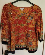 Womens Plus 18/20 Avenue Multicolor with Sequins Shirt Top Blouse - $18.81