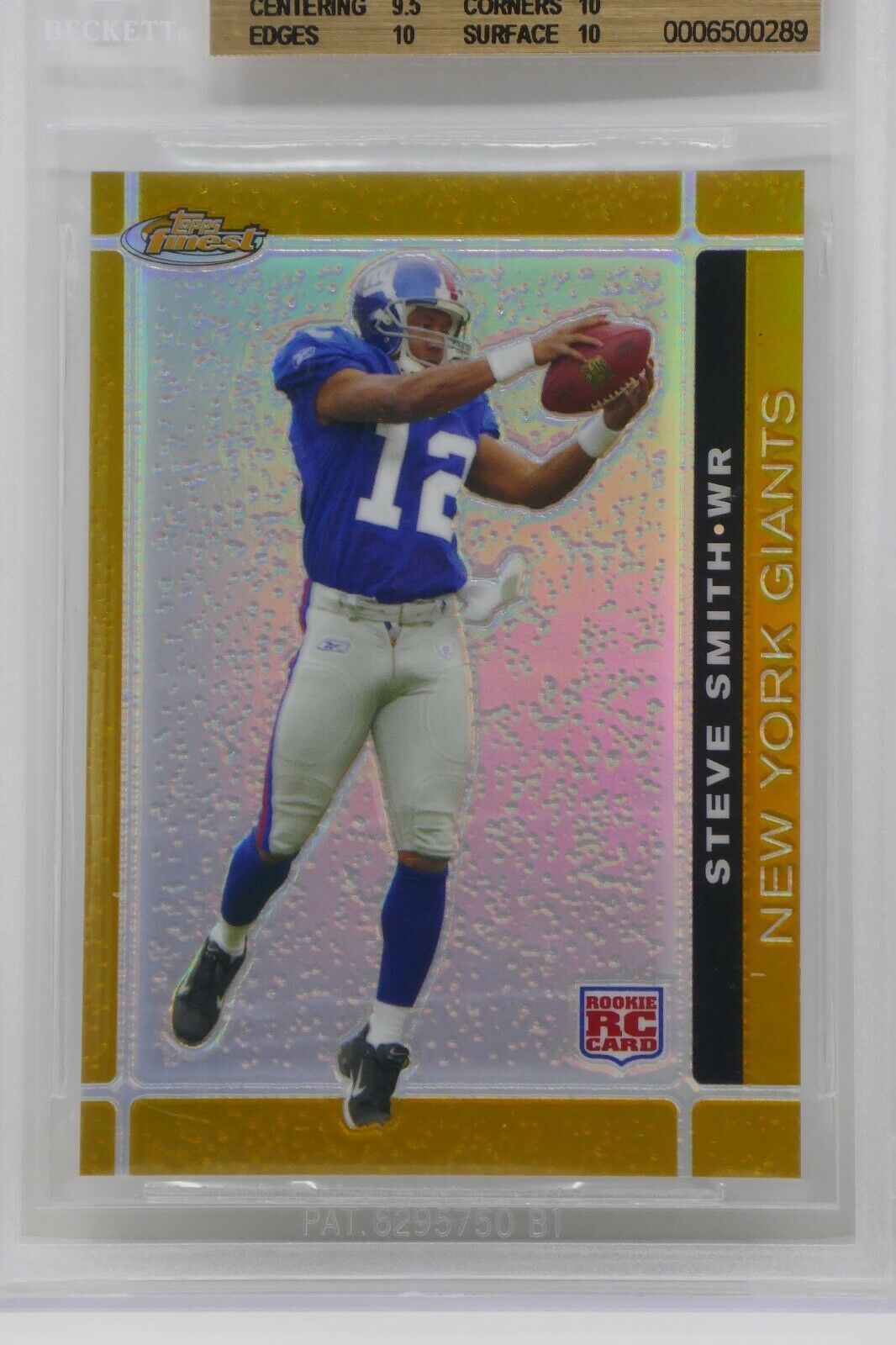 2007 Finest Gold Refractors #138 Steve Smith/50 Rookie Beckett 10 PRISTINE Item image 2