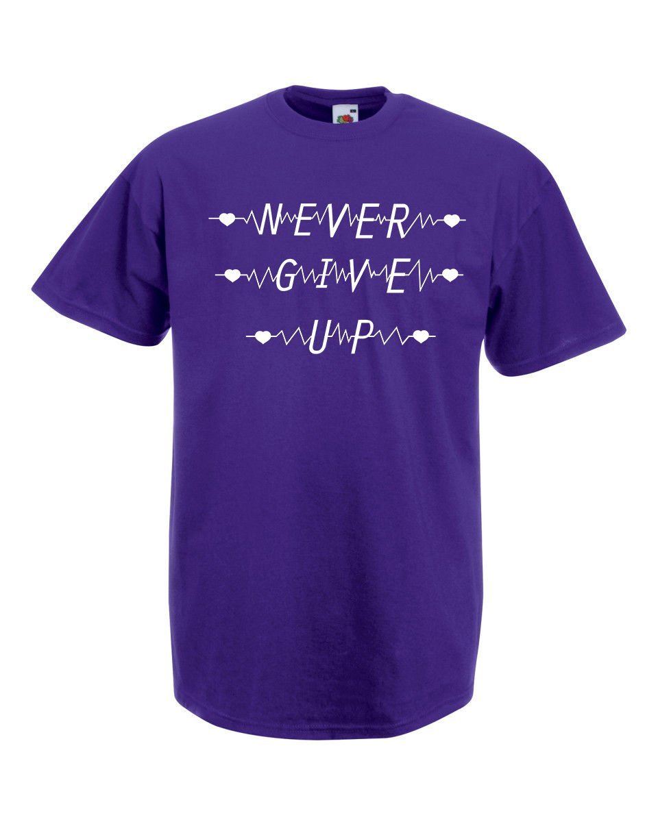 Mens T-Shirt Quote Never Give Up, Inspirational Shirts, Motivational Shirt - £19.83 GBP
