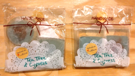 Tea Tree &amp; Cypress Home Crafted Essential Oil Soap! Cleansing Soaps Natural 2 Pk - £7.62 GBP