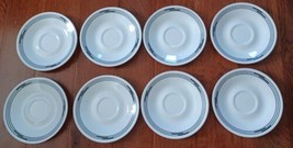Set of 8 - Corelle Black Optic White Black Line Saucer Plates EUC - FREE... - £21.79 GBP