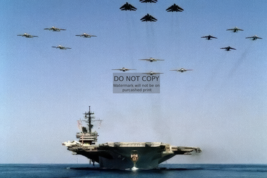 Uss America CV-66 Navy Super Carrier Ship Airwing Fly Over 4X6 Photo Postcard - £5.01 GBP