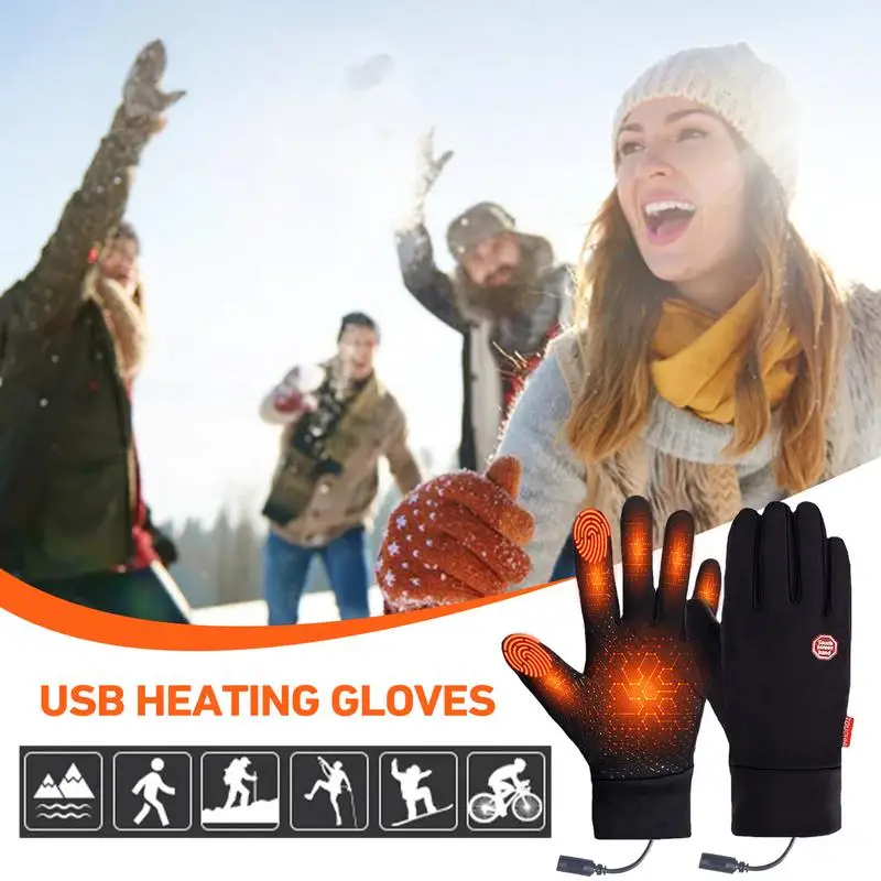 winter thermal warm gloves waterproof breathable USB hand warmer cycling - £14.58 GBP+