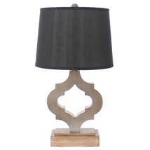 12 X 14 X 25.25 Black Traditional Wooden Linen Shade - Table Lamp - £278.22 GBP