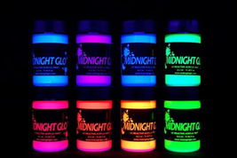 UV Paint Acrylic Black Light Reactive Bright Neon Colors Set of 8 Bottles Great  - £29.51 GBP