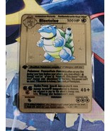 Blastoise 1st Edition Shadowless Base Set Gold Metal Pokémon Card - £11.74 GBP