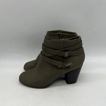 Charlotte Russe  Womens Ankle Booties Brown Faux Leather Zip Heeled Size 10 - $21.78
