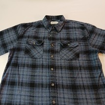 California Shirt Co Men's Blue & Black Flannel Button Up Shirt Measured Chest 43 image 7