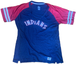Womens Nike Cleveland Indians T-Shirt, V-Neck, Cooperstown Collection, Size XL - £10.85 GBP
