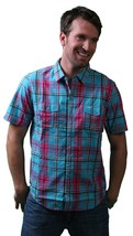 LRG Lifted Research Group Hit and Run Short Sleeve Turquoise Woven Shirt Size: S - £21.00 GBP