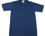 Augusta Sportswear Trikot T-Shirt Jungen Jugend L Blau Henley 2 Knopf 50/50 - $9.49