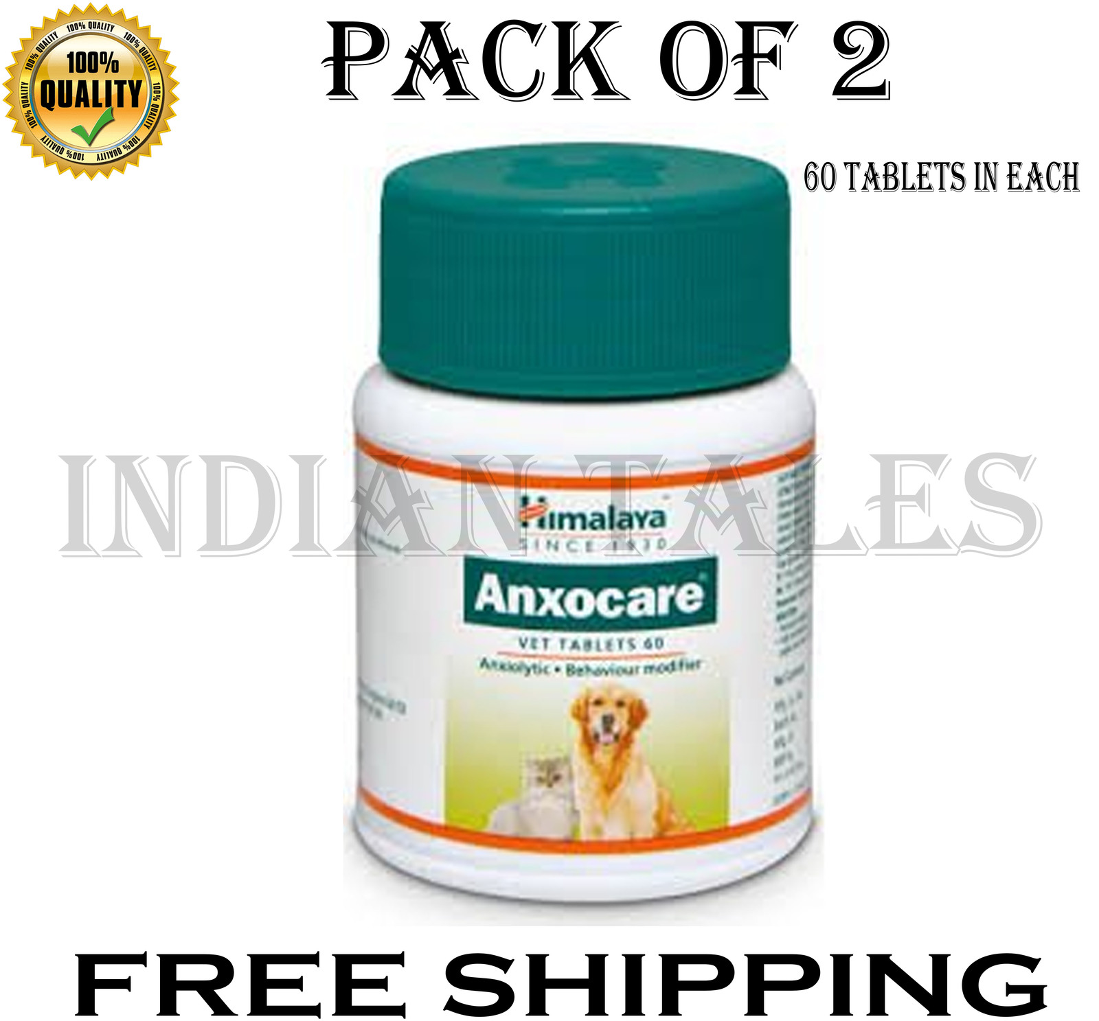 Himalaya Anxocare Vet Tablet (60 Tablets) Dogs for better receptivity Pack of 2 - $30.99