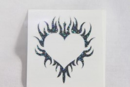 Temporary Tattoo (New) Glitter Tribal Flaming Heart - £3.50 GBP