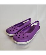 Crocs Shoes Women&#39;s Size 6 Mary Janes Purple Slip On Comfy Slingback Beachy - $305.74 MXN